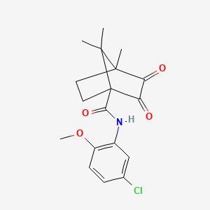 N-(5-chloro-2-methoxyphenyl)-4,7,7-trimethyl-2,3-dioxobicyclo[2.2.1]heptane-1-carboxamide