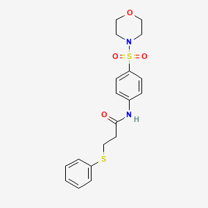 molecular formula C19H22N2O4S2 B4102111 N-[4-(4-morpholinylsulfonyl)phenyl]-3-(phenylthio)propanamide 