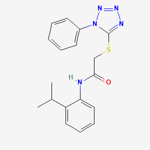 molecular formula C18H19N5OS B4102116 N-(2-isopropylphenyl)-2-[(1-phenyl-1H-tetrazol-5-yl)thio]acetamide 