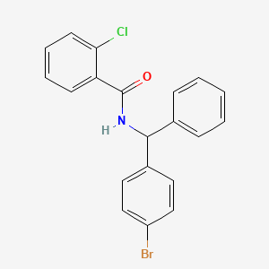 molecular formula C20H15BrClNO B4102121 N-[(4-bromophenyl)(phenyl)methyl]-2-chlorobenzamide 