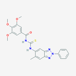3,4,5-trimethoxy-N-[(6-methyl-2-phenyl-2H-benzotriazol-5-yl)carbamothioyl]benzamide