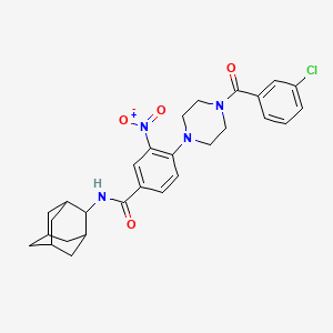 N-2-adamantyl-4-[4-(3-chlorobenzoyl)-1-piperazinyl]-3-nitrobenzamide