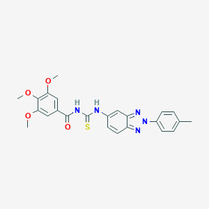 molecular formula C24H23N5O4S B410214 3,4,5-trimethoxy-N-{[2-(4-methylphenyl)-2H-benzotriazol-5-yl]carbamothioyl}benzamide CAS No. 6408-43-1