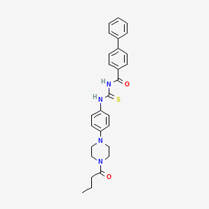 molecular formula C28H30N4O2S B4102150 N-({[4-(4-butyryl-1-piperazinyl)phenyl]amino}carbonothioyl)-4-biphenylcarboxamide 