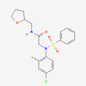 molecular formula C20H23ClN2O4S B4102161 N~2~-(4-chloro-2-methylphenyl)-N~2~-(phenylsulfonyl)-N~1~-(tetrahydro-2-furanylmethyl)glycinamide 