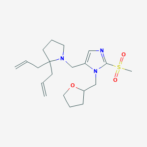 5-[[2,2-Bis(prop-2-enyl)pyrrolidin-1-yl]methyl]-2-methylsulfonyl-1-(oxolan-2-ylmethyl)imidazole