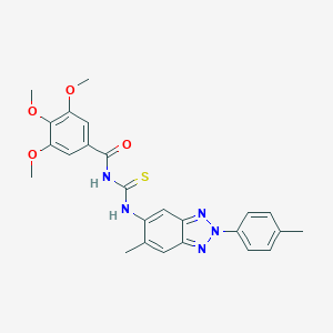 molecular formula C25H25N5O4S B410219 3,4,5-trimethoxy-N-{[6-methyl-2-(4-methylphenyl)-2H-benzotriazol-5-yl]carbamothioyl}benzamide CAS No. 364624-55-5