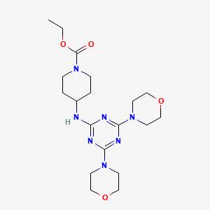 ethyl 4-[(4,6-di-4-morpholinyl-1,3,5-triazin-2-yl)amino]-1-piperidinecarboxylate