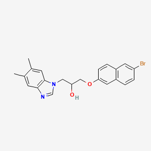 molecular formula C22H21BrN2O2 B4102217 1-[(6-bromo-2-naphthyl)oxy]-3-(5,6-dimethyl-1H-benzimidazol-1-yl)-2-propanol 