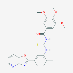 3,4,5-trimethoxy-N-{[2-methyl-5-([1,3]oxazolo[4,5-b]pyridin-2-yl)phenyl]carbamothioyl}benzamide