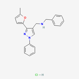 molecular formula C22H22ClN3O B4102225 N-benzyl-1-[3-(5-methyl-2-furyl)-1-phenyl-1H-pyrazol-4-yl]methanamine hydrochloride 