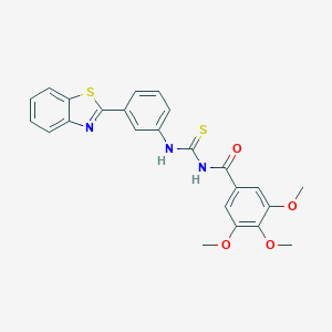 molecular formula C24H21N3O4S2 B410223 N-{[3-(1,3-benzothiazol-2-yl)phenyl]carbamothioyl}-3,4,5-trimethoxybenzamide CAS No. 364746-05-4