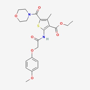 molecular formula C22H26N2O7S B4102233 ethyl 2-{[(4-methoxyphenoxy)acetyl]amino}-4-methyl-5-(4-morpholinylcarbonyl)-3-thiophenecarboxylate 