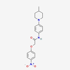 molecular formula C20H23N3O4 B4102240 N-[4-(4-methyl-1-piperidinyl)phenyl]-2-(4-nitrophenoxy)acetamide 