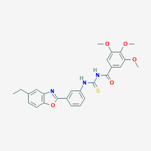 N-{[3-(5-ethyl-1,3-benzoxazol-2-yl)phenyl]carbamothioyl}-3,4,5-trimethoxybenzamide