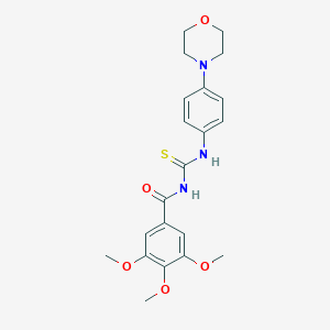molecular formula C21H25N3O5S B410226 N-[4-(4-morpholinyl)phenyl]-N'-(3,4,5-trimethoxybenzoyl)thiourea CAS No. 384369-87-3