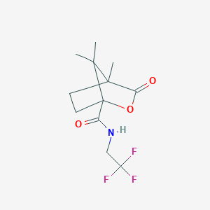 molecular formula C12H16F3NO3 B4102268 4,7,7-trimethyl-3-oxo-N-(2,2,2-trifluoroethyl)-2-oxabicyclo[2.2.1]heptane-1-carboxamide 