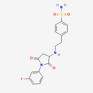 molecular formula C18H18FN3O4S B4102273 4-(2-{[1-(3-fluorophenyl)-2,5-dioxo-3-pyrrolidinyl]amino}ethyl)benzenesulfonamide 