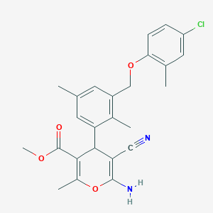 methyl 6-amino-4-{3-[(4-chloro-2-methylphenoxy)methyl]-2,5-dimethylphenyl}-5-cyano-2-methyl-4H-pyran-3-carboxylate