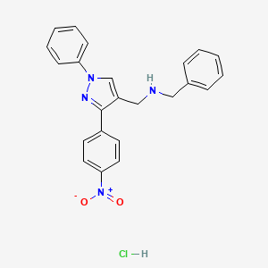 N-benzyl-1-[3-(4-nitrophenyl)-1-phenyl-1H-pyrazol-4-yl]methanamine hydrochloride