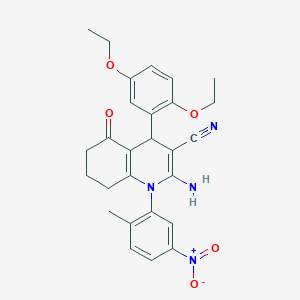 2-amino-4-(2,5-diethoxyphenyl)-1-(2-methyl-5-nitrophenyl)-5-oxo-1,4,5,6,7,8-hexahydro-3-quinolinecarbonitrile