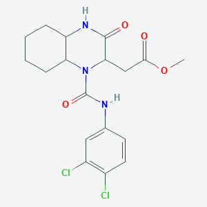 molecular formula C18H21Cl2N3O4 B4102300 methyl (1-{[(3,4-dichlorophenyl)amino]carbonyl}-3-oxodecahydro-2-quinoxalinyl)acetate 