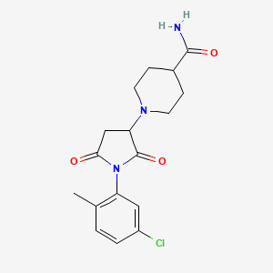 1-[1-(5-chloro-2-methylphenyl)-2,5-dioxo-3-pyrrolidinyl]-4-piperidinecarboxamide