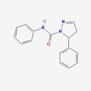 molecular formula C16H15N3O B4102352 N,5-diphenyl-4,5-dihydro-1H-pyrazole-1-carboxamide 