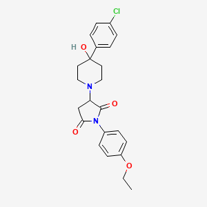 molecular formula C23H25ClN2O4 B4102358 3-[4-(4-chlorophenyl)-4-hydroxy-1-piperidinyl]-1-(4-ethoxyphenyl)-2,5-pyrrolidinedione 