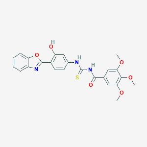 molecular formula C24H21N3O6S B410236 N-[[4-(1,3-Benzoxazol-2-yl)-3-hydroxyphenyl]carbamothioyl]-3,4,5-trimethoxybenzamide CAS No. 364741-59-3