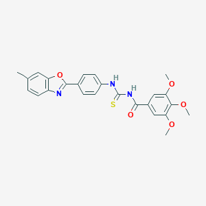 3,4,5-trimethoxy-N-{[4-(6-methyl-1,3-benzoxazol-2-yl)phenyl]carbamothioyl}benzamide