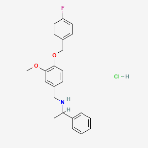 N-{4-[(4-fluorobenzyl)oxy]-3-methoxybenzyl}-1-phenylethanamine hydrochloride