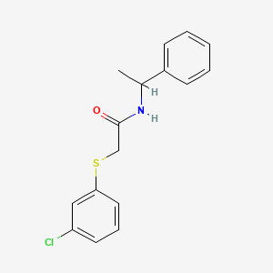 molecular formula C16H16ClNOS B4102408 2-[(3-chlorophenyl)thio]-N-(1-phenylethyl)acetamide 