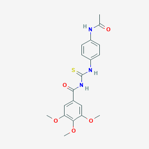 molecular formula C19H21N3O5S B410246 N-[4-({[(3,4,5-trimethoxybenzoyl)amino]carbothioyl}amino)phenyl]acetamide 