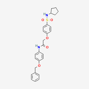 molecular formula C26H28N2O5S B4102466 N-[4-(benzyloxy)phenyl]-2-{4-[(cyclopentylamino)sulfonyl]phenoxy}acetamide 