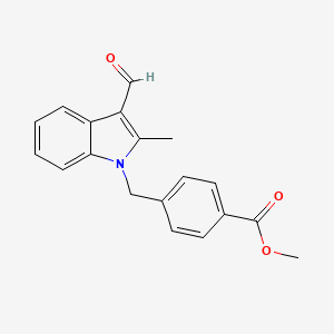 methyl 4-[(3-formyl-2-methyl-1H-indol-1-yl)methyl]benzoate