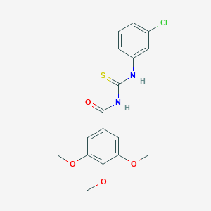 molecular formula C17H17ClN2O4S B410248 N-[(3-chlorophenyl)carbamothioyl]-3,4,5-trimethoxybenzamide 