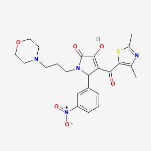 molecular formula C23H26N4O6S B4102486 4-[(2,4-dimethyl-1,3-thiazol-5-yl)carbonyl]-3-hydroxy-1-[3-(4-morpholinyl)propyl]-5-(3-nitrophenyl)-1,5-dihydro-2H-pyrrol-2-one 