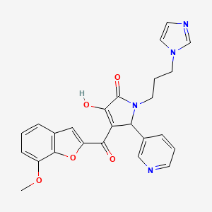 3-hydroxy-1-[3-(1H-imidazol-1-yl)propyl]-4-(7-methoxy-1-benzofuran-2-carbonyl)-5-(pyridin-3-yl)-2,5-dihydro-1H-pyrrol-2-one