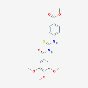 molecular formula C19H20N2O6S B410252 Methyl 4-({[(3,4,5-trimethoxybenzoyl)amino]carbothioyl}amino)benzoate 