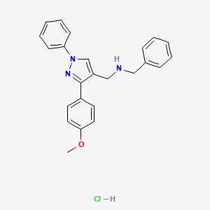 N-benzyl-1-[3-(4-methoxyphenyl)-1-phenyl-1H-pyrazol-4-yl]methanamine hydrochloride