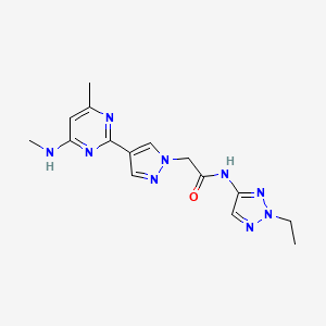 N-(2-ethyl-2H-1,2,3-triazol-4-yl)-2-{4-[4-methyl-6-(methylamino)pyrimidin-2-yl]-1H-pyrazol-1-yl}acetamide