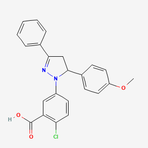 2-chloro-5-[5-(4-methoxyphenyl)-3-phenyl-4,5-dihydro-1H-pyrazol-1-yl]benzoic acid