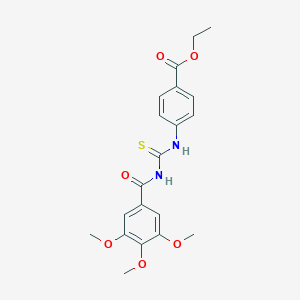 molecular formula C20H22N2O6S B410254 Ethyl 4-({[(3,4,5-trimethoxybenzoyl)amino]carbothioyl}amino)benzoate 