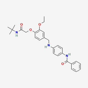 molecular formula C28H33N3O4 B4102546 N-[4-({4-[2-(tert-butylamino)-2-oxoethoxy]-3-ethoxybenzyl}amino)phenyl]benzamide 