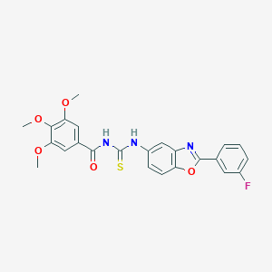 molecular formula C24H20FN3O5S B410256 N-{[2-(3-fluorophenyl)-1,3-benzoxazol-5-yl]carbamothioyl}-3,4,5-trimethoxybenzamide CAS No. 364341-04-8