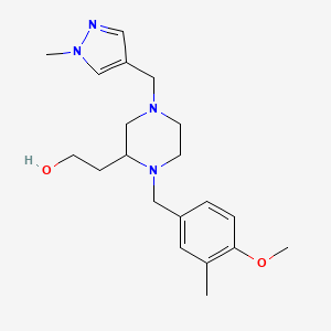 2-{1-(4-methoxy-3-methylbenzyl)-4-[(1-methyl-1H-pyrazol-4-yl)methyl]-2-piperazinyl}ethanol