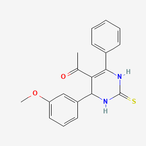 molecular formula C19H18N2O2S B4102579 1-[4-(3-methoxyphenyl)-6-phenyl-2-thioxo-1,2,3,4-tetrahydro-5-pyrimidinyl]ethanone 