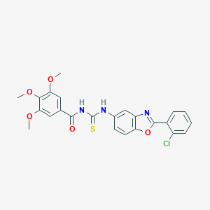 molecular formula C24H20ClN3O5S B410258 N-{[2-(2-chlorophenyl)-1,3-benzoxazol-5-yl]carbamothioyl}-3,4,5-trimethoxybenzamide CAS No. 364626-94-8