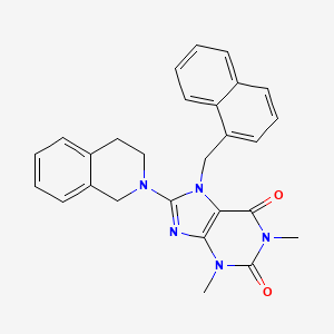 molecular formula C27H25N5O2 B4102595 8-(3,4-dihydro-2(1H)-isoquinolinyl)-1,3-dimethyl-7-(1-naphthylmethyl)-3,7-dihydro-1H-purine-2,6-dione 